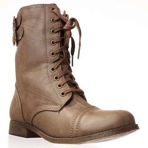 Taupe Combat Boots
